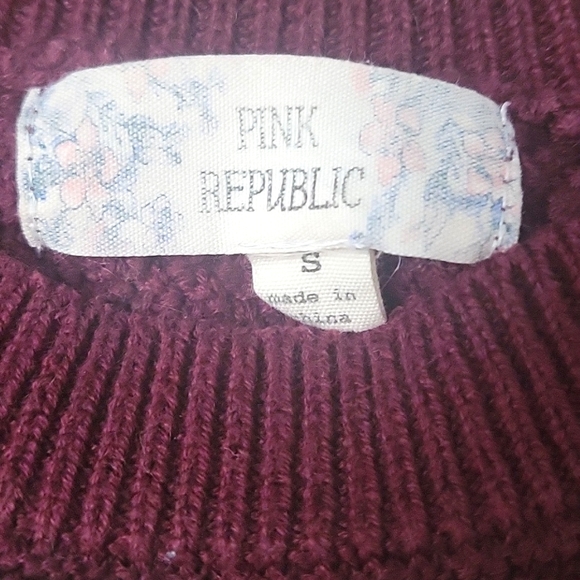 Pink Republic Plum and Offwhite Stripe Sweater - Picture 5 of 9